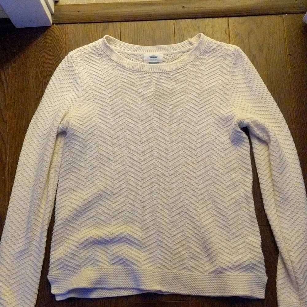 white sweater